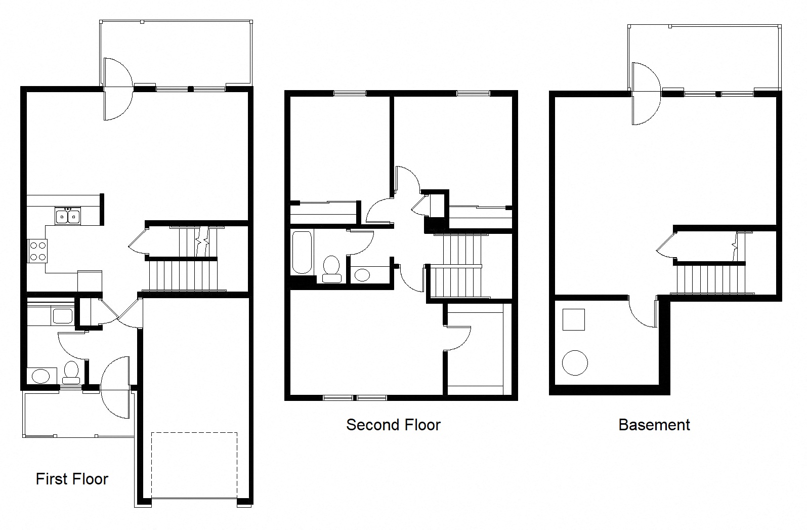 Floor plan for 3 beds, 1.5 baths, 1320 sqft